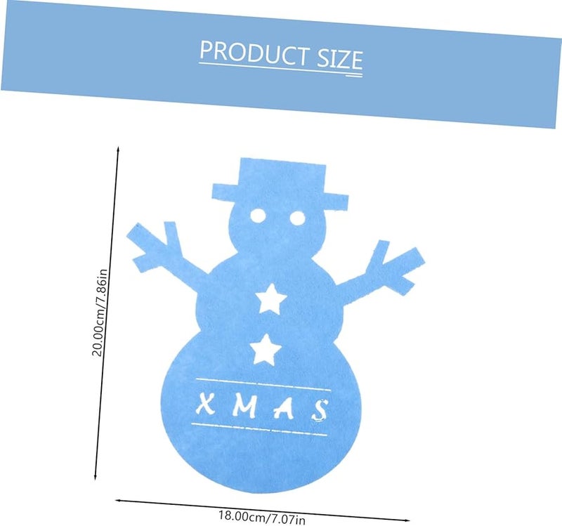 Christmas Snowman Cutlery Holder 8 Pcs Felt Utensil Covers Storage Bags - Image 2